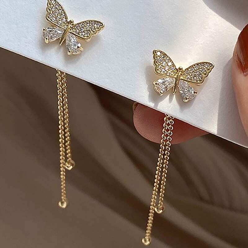 

Butterfly Decor Earrings, Gold