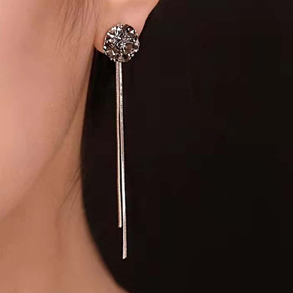 

Rhinestone Decor Drop Earrings, Dark green