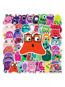 50張卡通圖案貼紙 - 彩色 - 查看 1