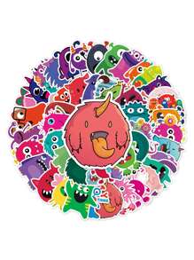 50張卡通圖案貼紙 - 彩色 - 查看 2