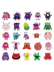 50張卡通圖案貼紙 - 彩色 - 查看 3