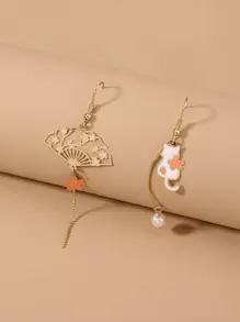 Nooxian 貓不成對耳環 - 彩色 - 查看 2