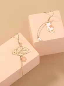 Nooxian 貓不成對耳環 - 彩色 - 查看 4