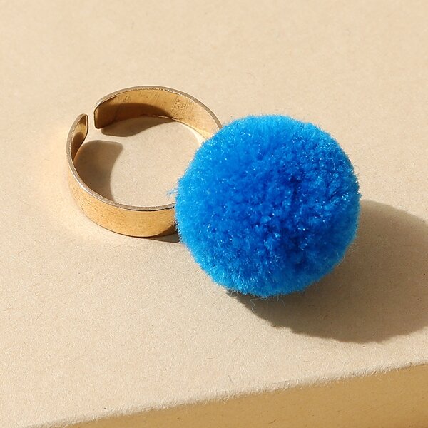 

Pom-pom Decor Ring, Blue