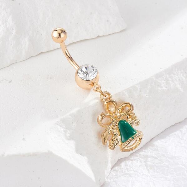 

Christmas Bell Navel Belly Ring, Gold