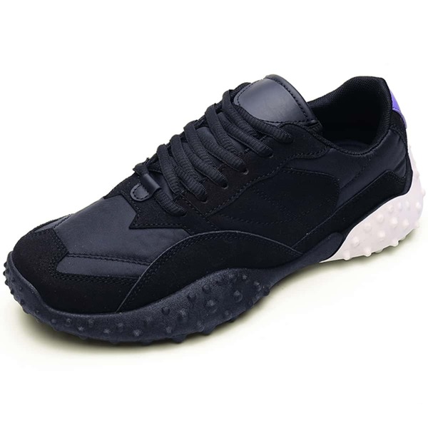 

Men Breathable Nylon Lace-up Front Sneakers, Black