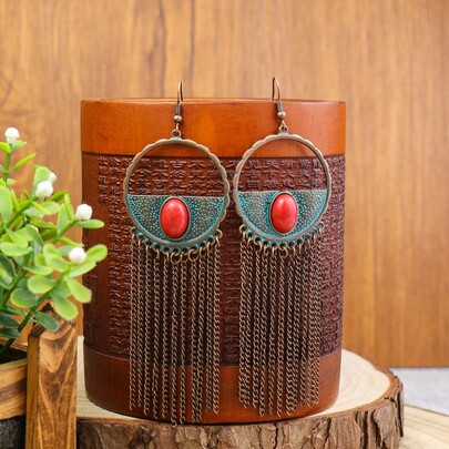 Chain Tassel Drop Earrings