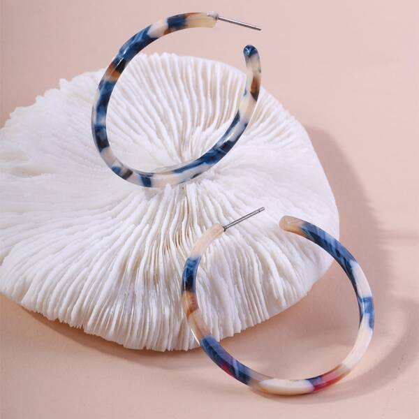 

Resin Hoop Earrings, Multicolor