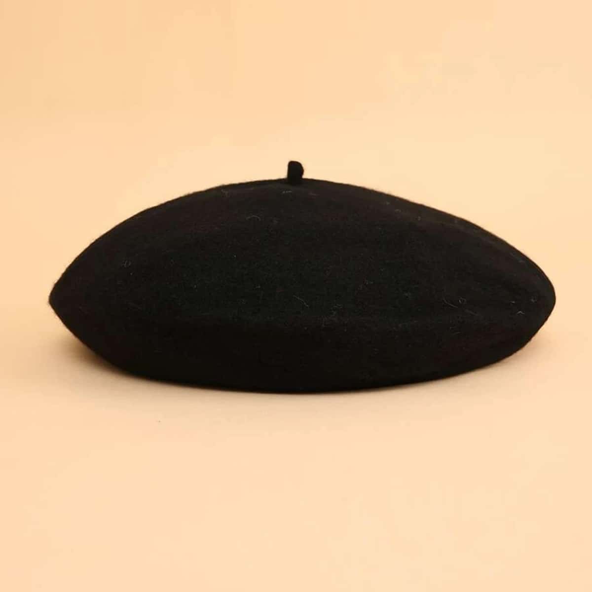 

1pc Solid Beret, Black