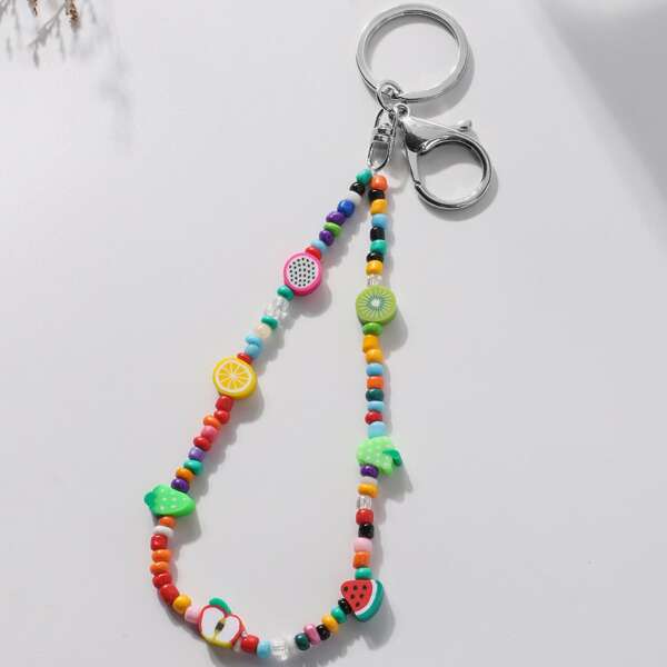 

Fruit Decor Beaded Keychain, Multicolor