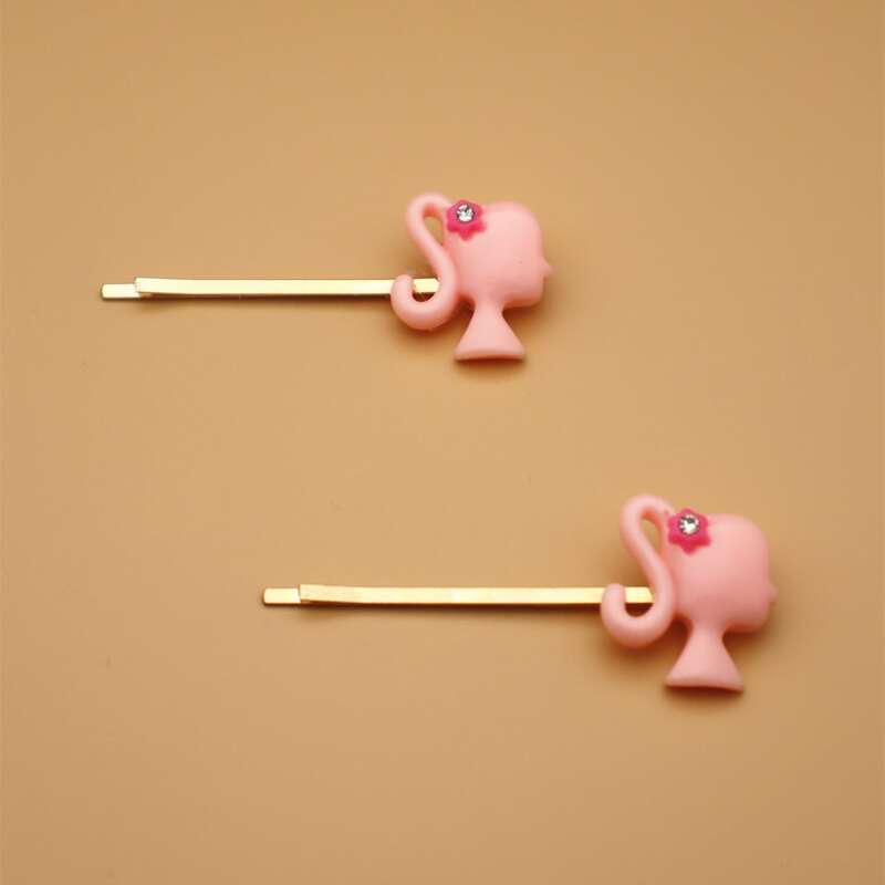 

2pcs Figure Decor Hair Clip, Pink