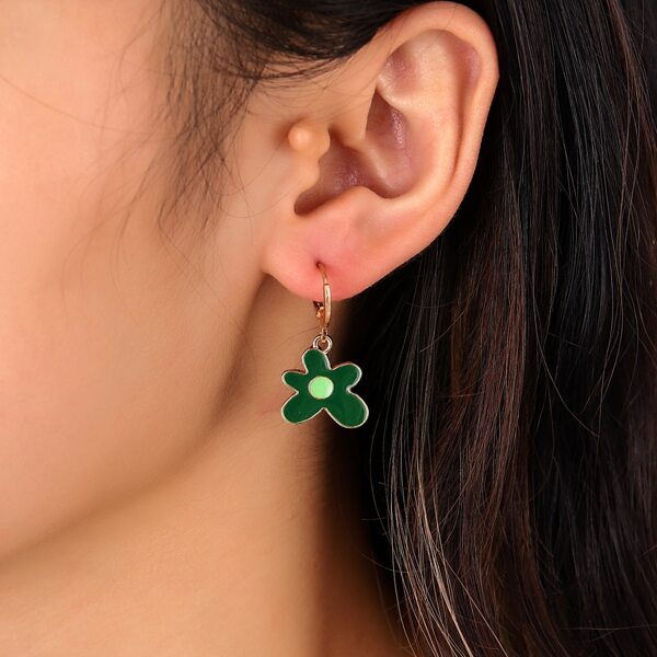 

Flower Drop Earrings, Multicolor