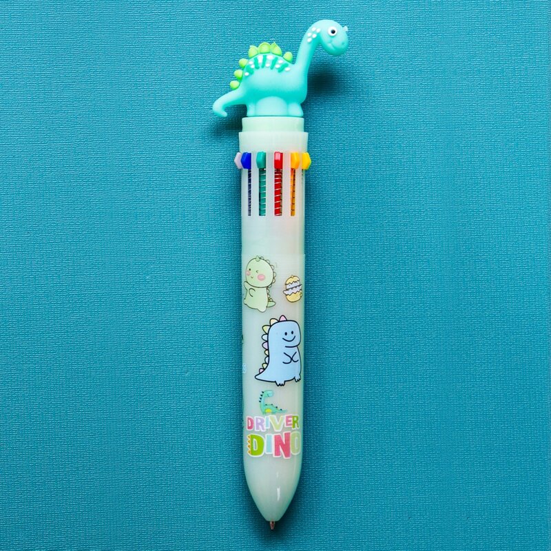 

1pc 12 In 1 Cartoon Dinosaur Ballpoint Pen