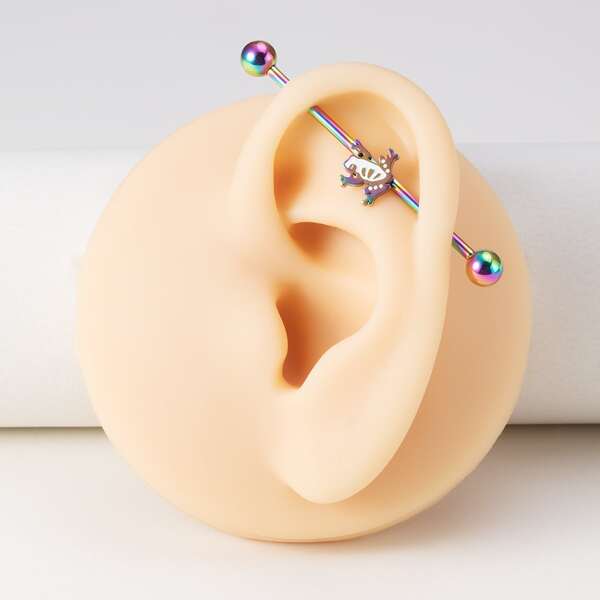 

1pc Frog Decor Earring, Multicolor