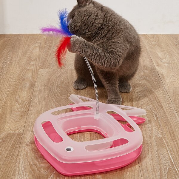 

1pc Fish Shaped Cat Teaser Toy, Multicolor