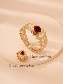 1 Stück Armreif mit Blume Detail & 1 Stück Ring