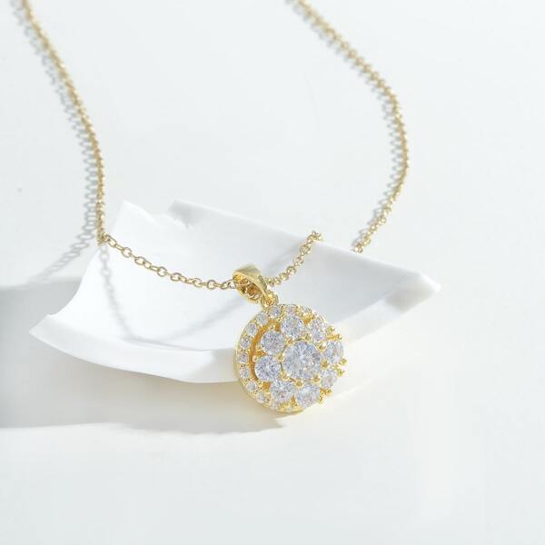 

14K Gold Plated Zircon Decor Charm Necklace