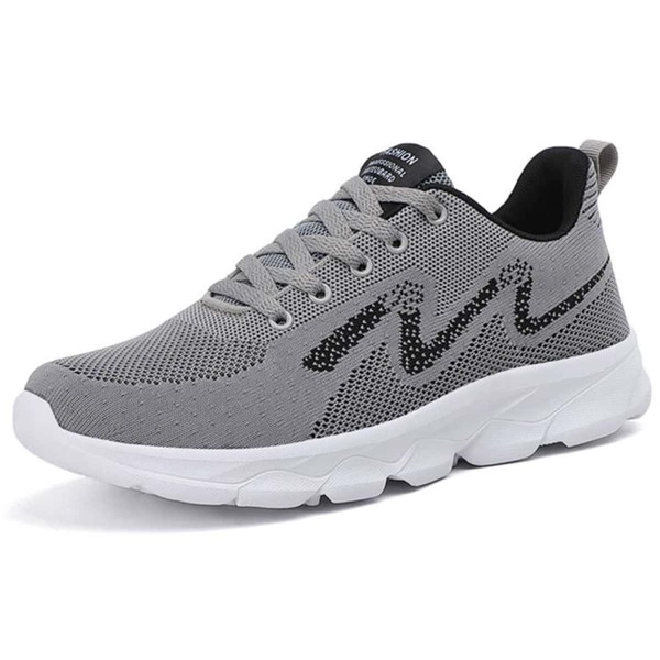 

Men Mesh Panel Running Shoes, Grey