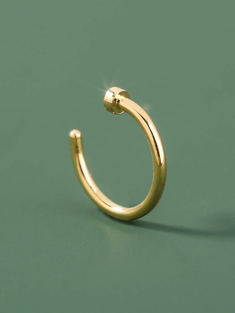 幾何裝飾鼻環 - 金黃色 - 查看 2