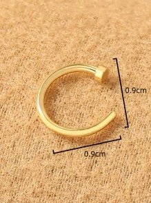 幾何裝飾鼻環 - 金黃色 - 查看 5