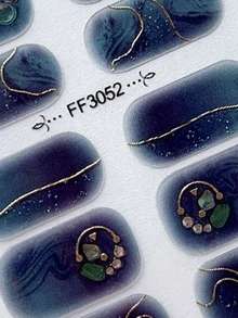 14pcs Nail Art Sticker & 1pc Nail File - Black - View 3