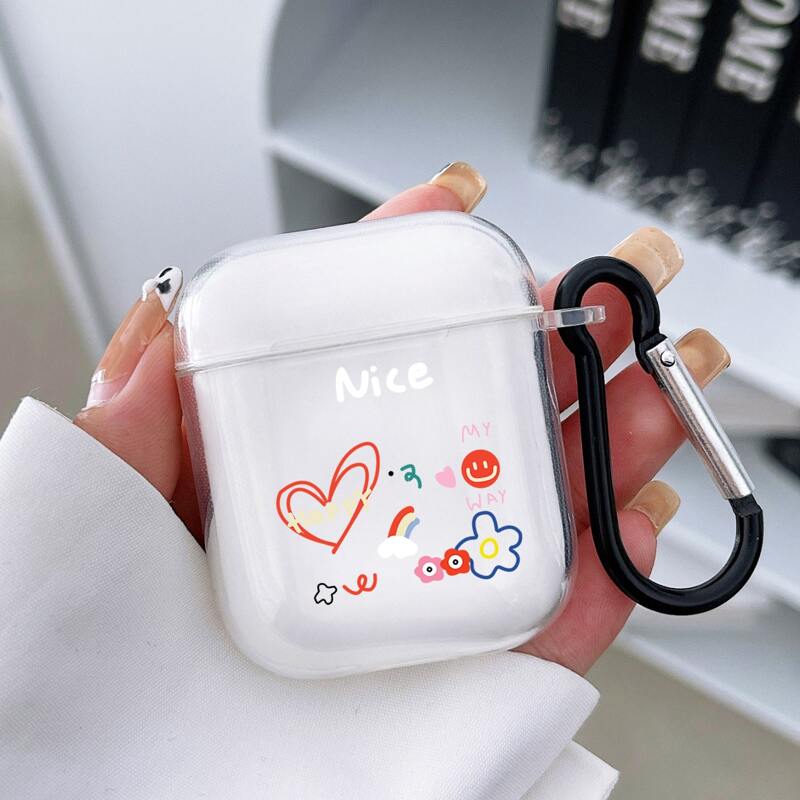 

Heart Pattern Case For AirPods, Multicolor