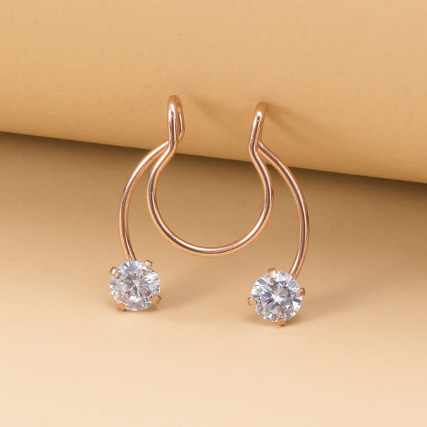 

Zircon Decor Nose Ring, Rose gold