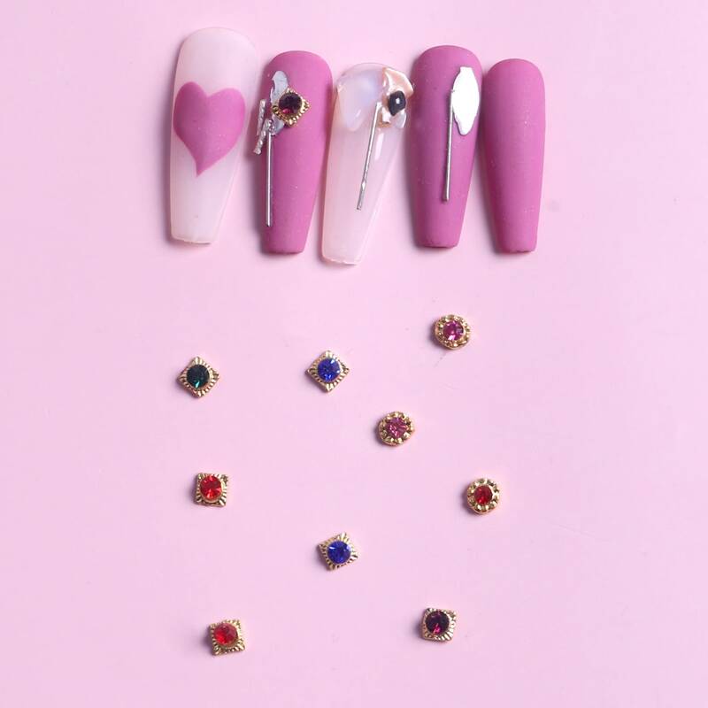 

10pcs Vintage Nail Art Decoration, Multicolor