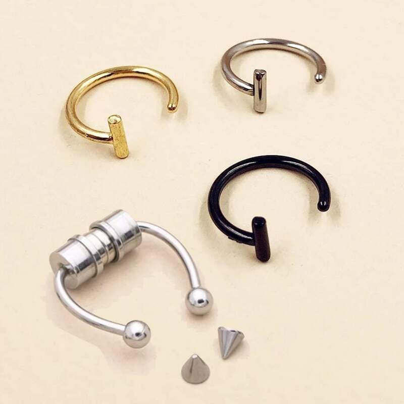 

4pcs Stainless Steel Body Ring, Multicolor