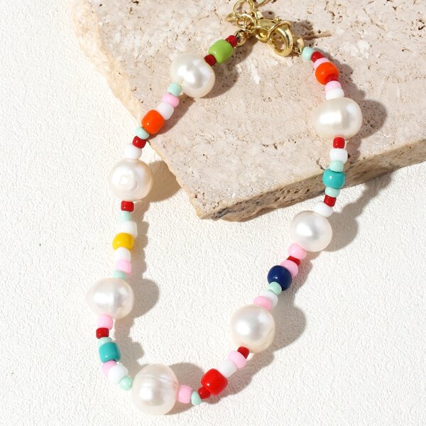 

Pearl Beaded Bracelet, Multicolor