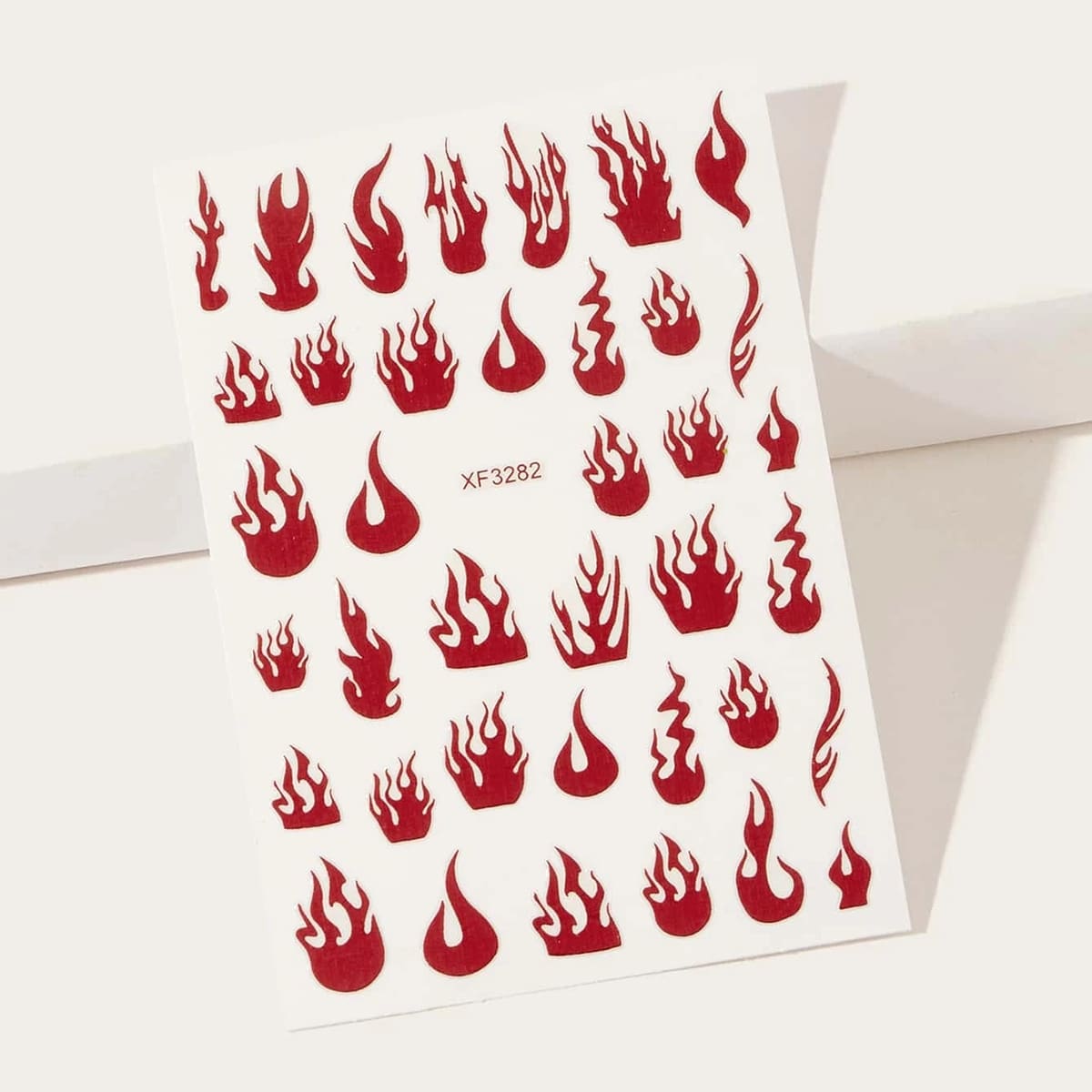 

1sheet Fire Pattern Nail Art Sticker, Red