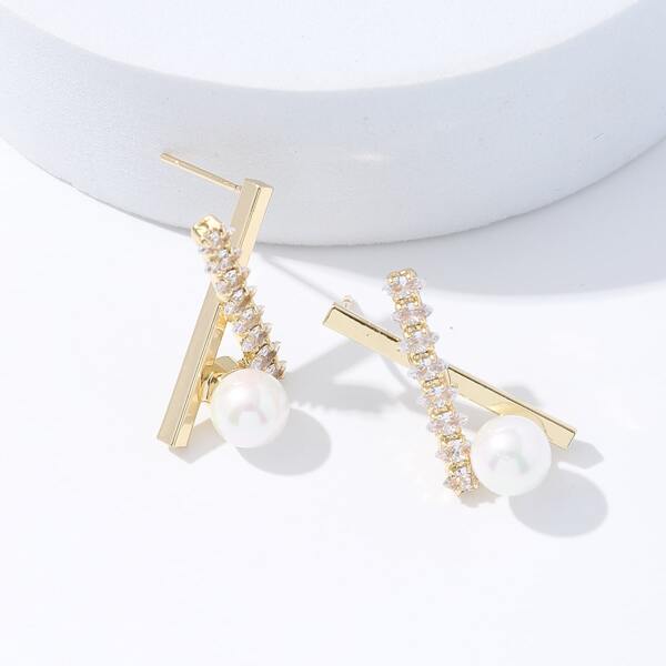 

14K Gold Plated Zircon Decor Earrings