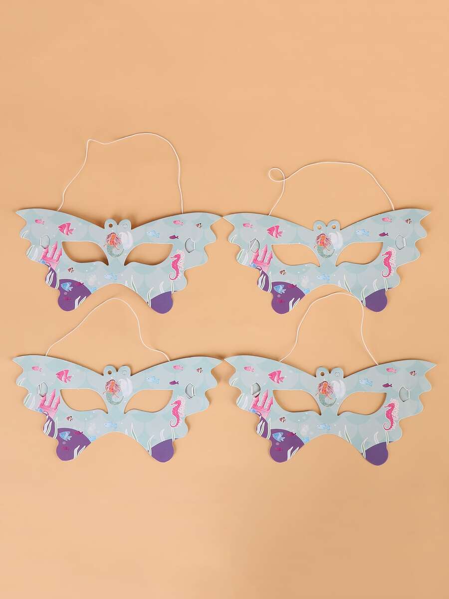 6pcs Mermaid Print Party Eye Cover - Multicolor - View 1