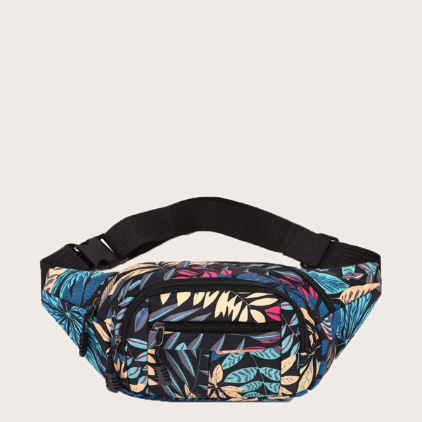 

Boys Colorblock Leaves Pattern Fanny Pack, Multicolor