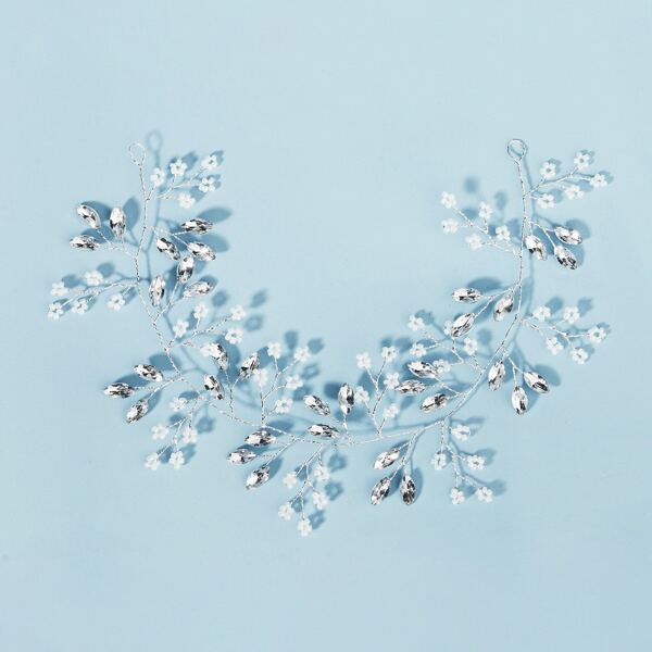 

Rhinestone Decor Bridal Headwear, Silver