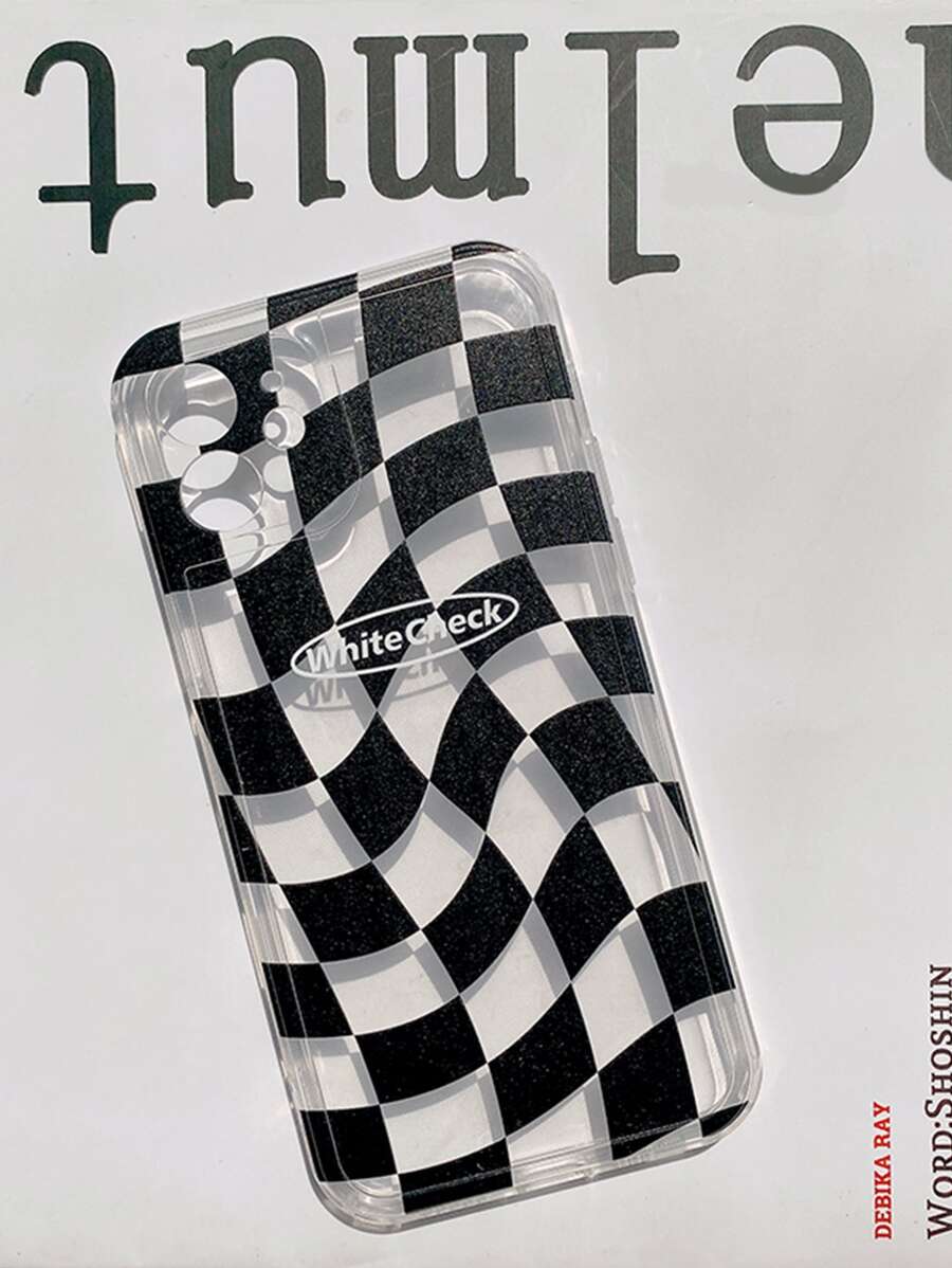 Vỏ điện thoại ca rô - Đen và trắng - Xem 1