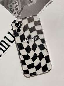 Vỏ điện thoại ca rô - Đen và trắng - Xem 2