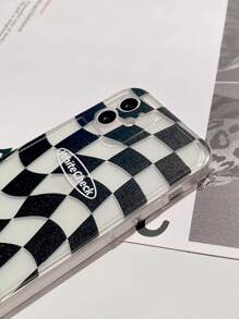 Vỏ điện thoại ca rô - Đen và trắng - Xem 3