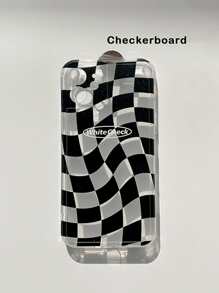 Vỏ điện thoại ca rô - Đen và trắng - Xem 4