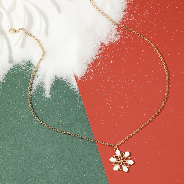 

Christmas Snowflake Charm Necklace, Multicolor