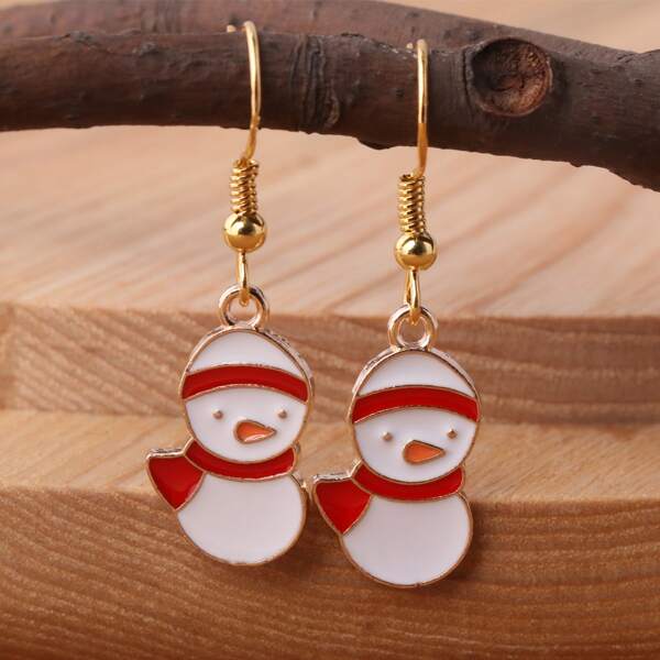 

Christmas Snowman Drop Earrings, Multicolor