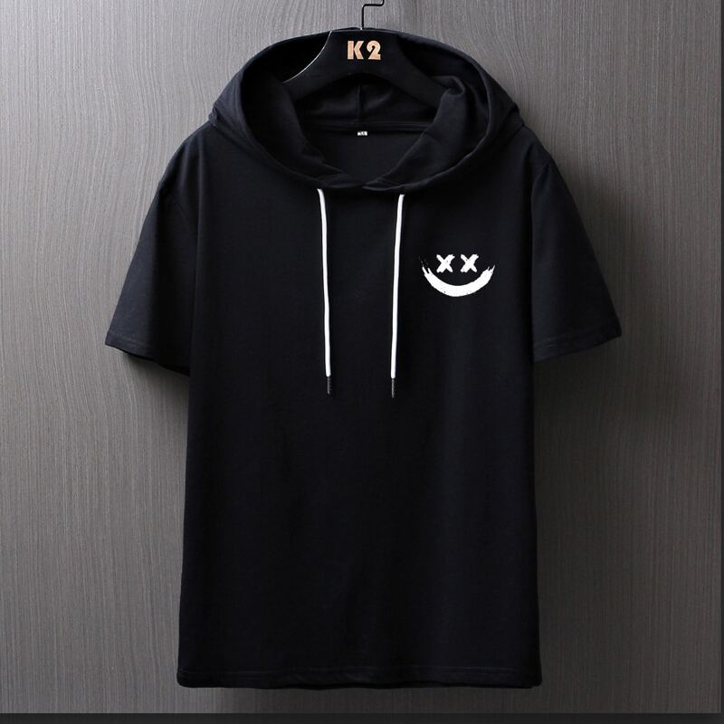 

Guys Graphic Print Hooded Tee, Black