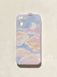 Moon & Clouds Phone Case - Multicolor - View 1
