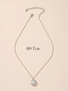 1PC Mở Mề Đay Mặt Dây Chuyền Vòng Cổ Trang Sức Bằng Đồng - Bạc - Xem 3