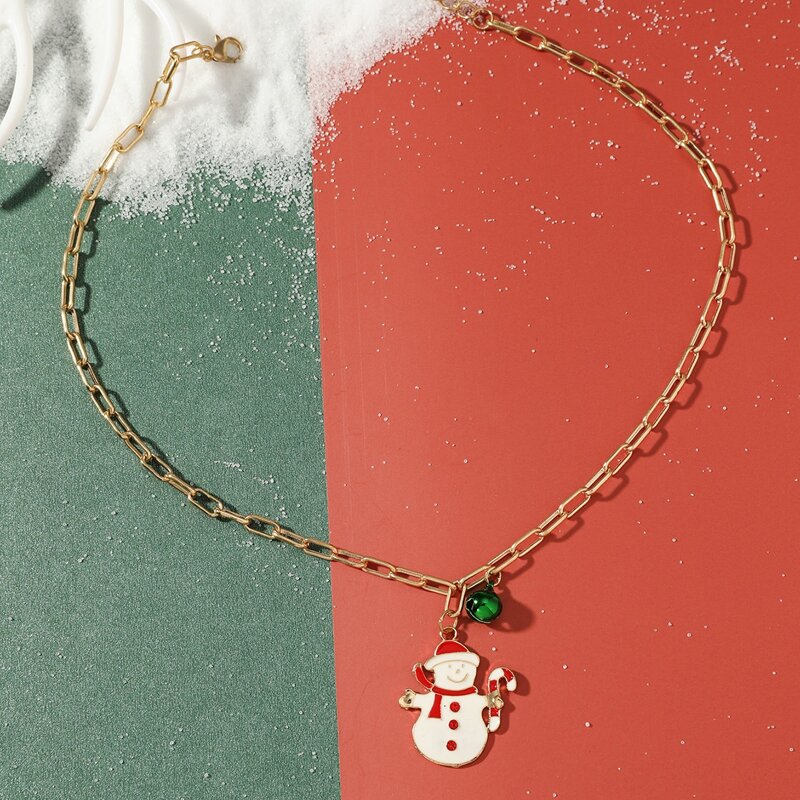 

Christmas Snowman Charm Chain Necklace, Multicolor