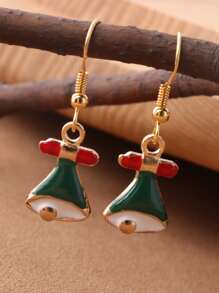 女孩聖誕鈴鐺耳墜 - 彩色 - 查看 1