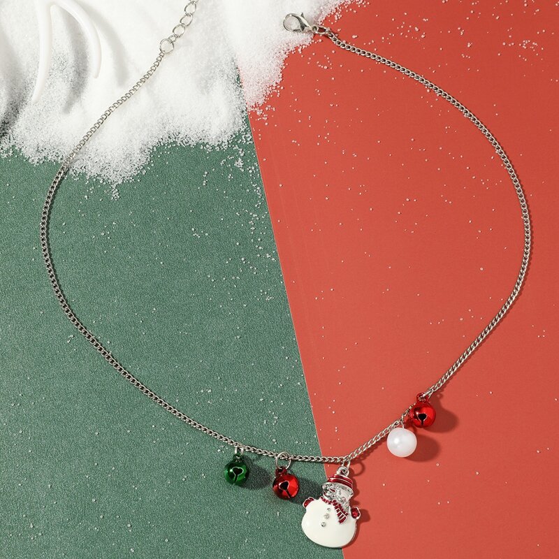 

Snowman Pendant Chain Necklace, Multicolor
