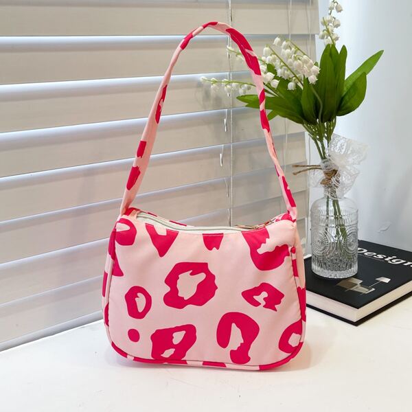 

Girls Colorblock Leopard Pattern Baguette Bag, Multicolor