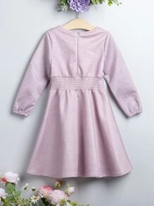 Toddler Girls Shirred Waist A Line Dress - Pink - View 2