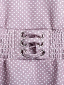 Toddler Girls Shirred Waist A Line Dress - Pink - View 3